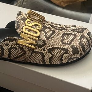 Moschino Snakeskin Leather Mule- Brand New